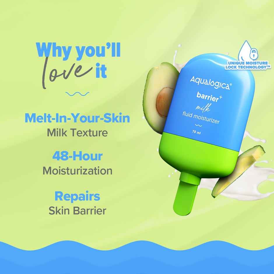 Aqualogica 5 Barrier+ Milk Fluid Moisturizer With Avocado & Ceramides