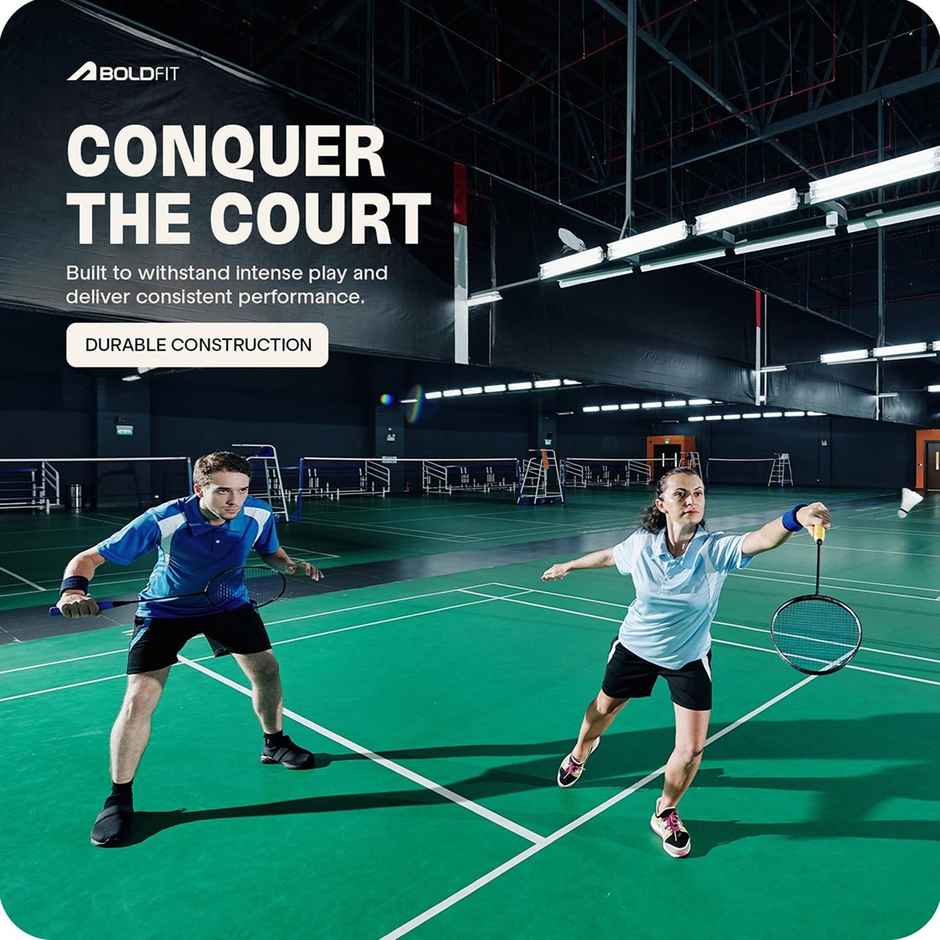 Boldfit Badminton Rackets Aluminium Shuttle Bat With Full Cover Bag - Orange