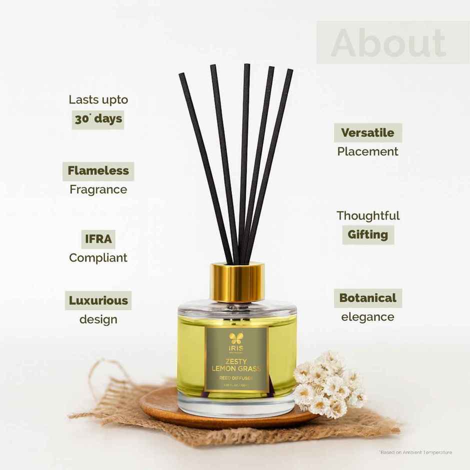 Iris Zesty Lemongrass Aroma Reed Diffuser Set