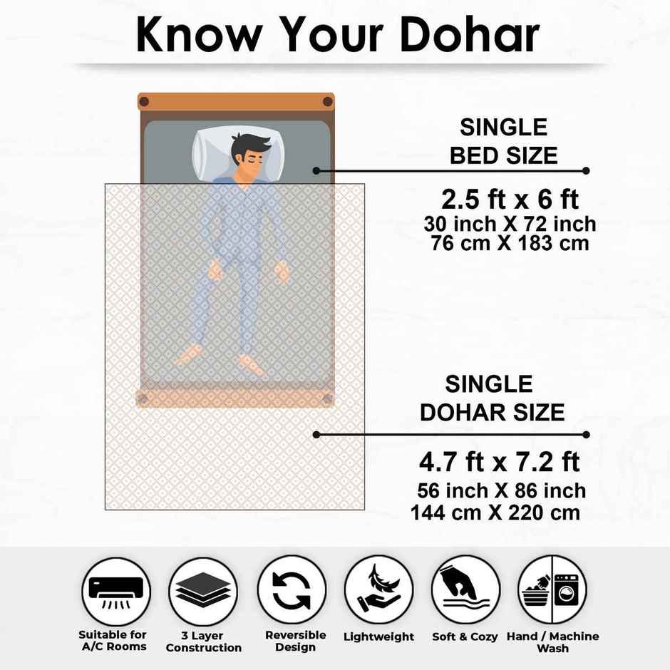 Story@home Printed Single Dohar/Duvet Cover (Cotton, Pink) (220x144x2 cms)