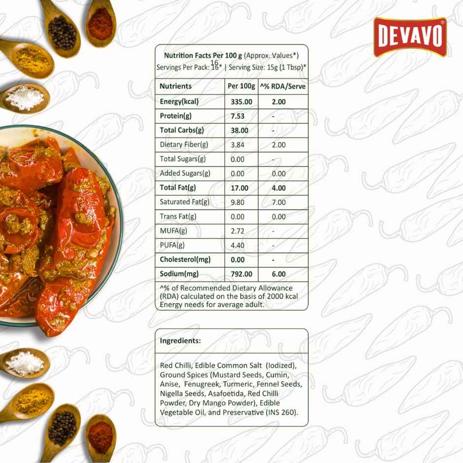 Devavo Stuffed Red Chilli Pickle