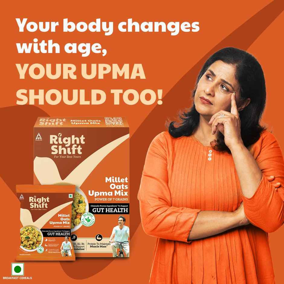 Right Shift Millet Oats Upma Mix | High Protein & Fibre, No preservative | Power of 8 in 1