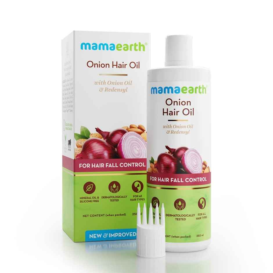 Mamaearth Onion Hair Oil for Hair Fall Control with Onion & Redensyl