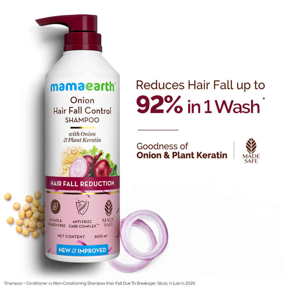 Mamaearth Onion Shampoo For Hair Fall Control & Hair Growth With Onion & Plant Keratin