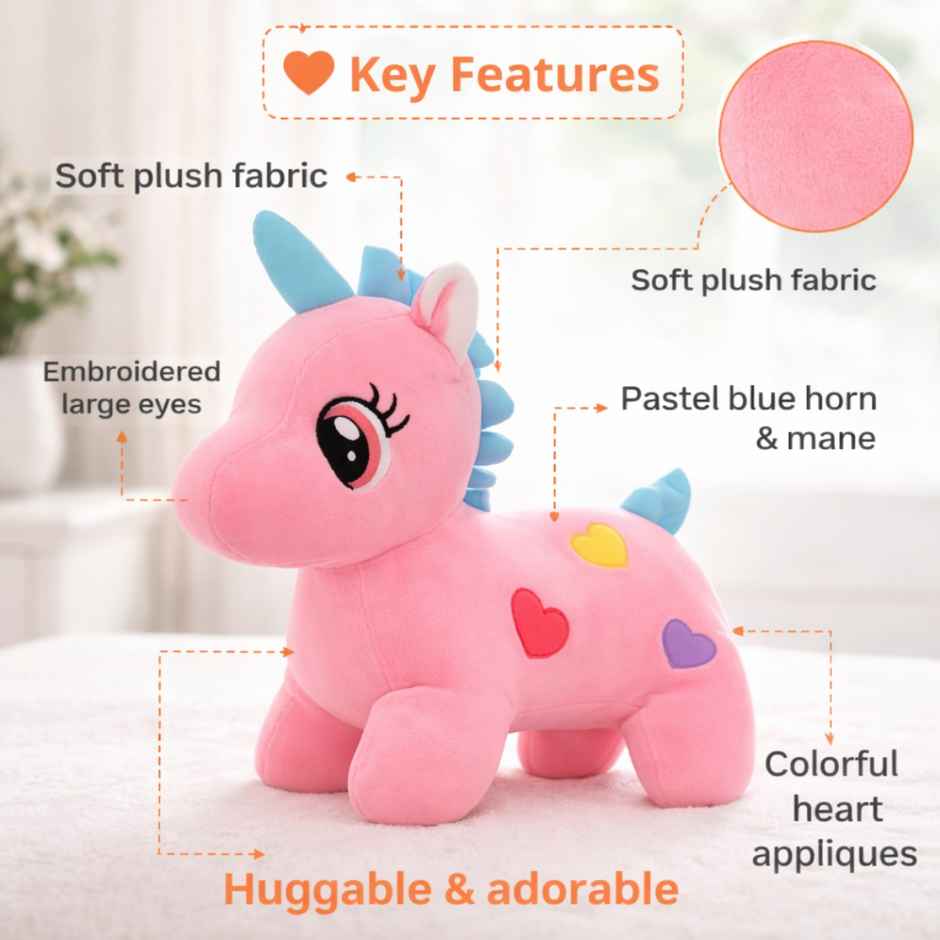 Fablue Unicorn Plush Soft Toy Animal For Kids (Colour May Vary)