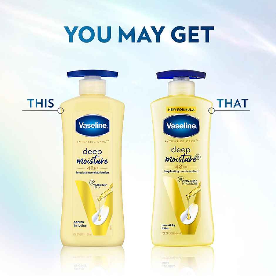 Vaseline Deep Moisture Body Lotion | For Dry Skin | Moisturised Glowing Skin | With Pro Ceramides Combo