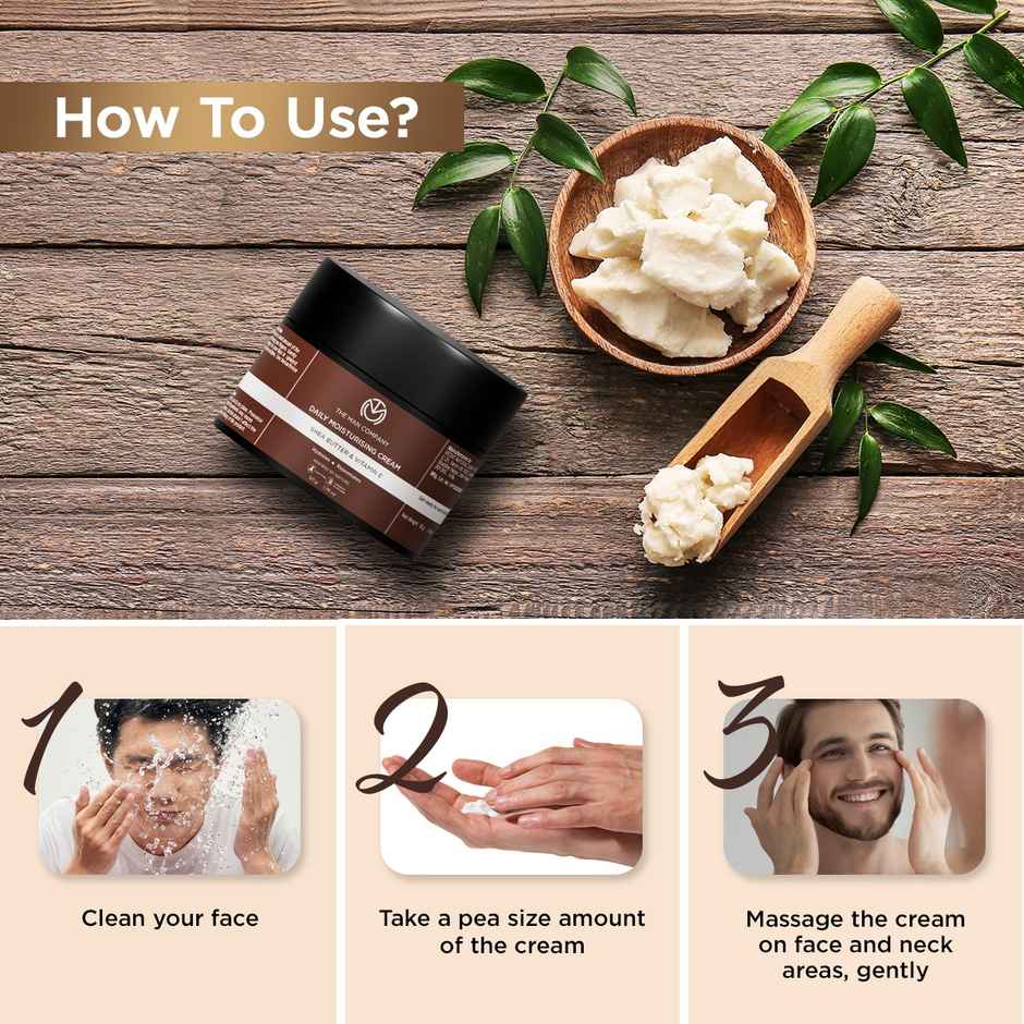 The Man Company Daily Moisturizing Cream (50gm) | Moisturizes & Hydrates with Shea Butter, Vitamin E & Coco Butter | Face Moisturizer For Men