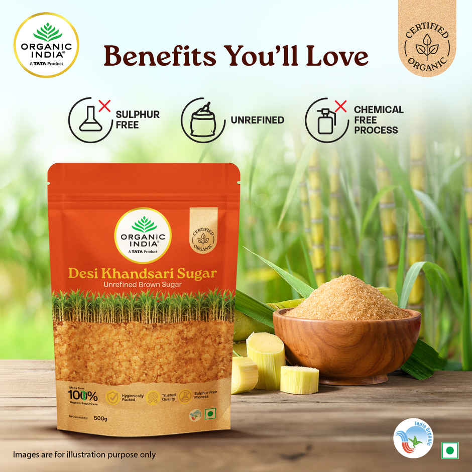 A TATA Product - Organic India Desi Khandsari Sugar (Unrefined Brown Sugar)