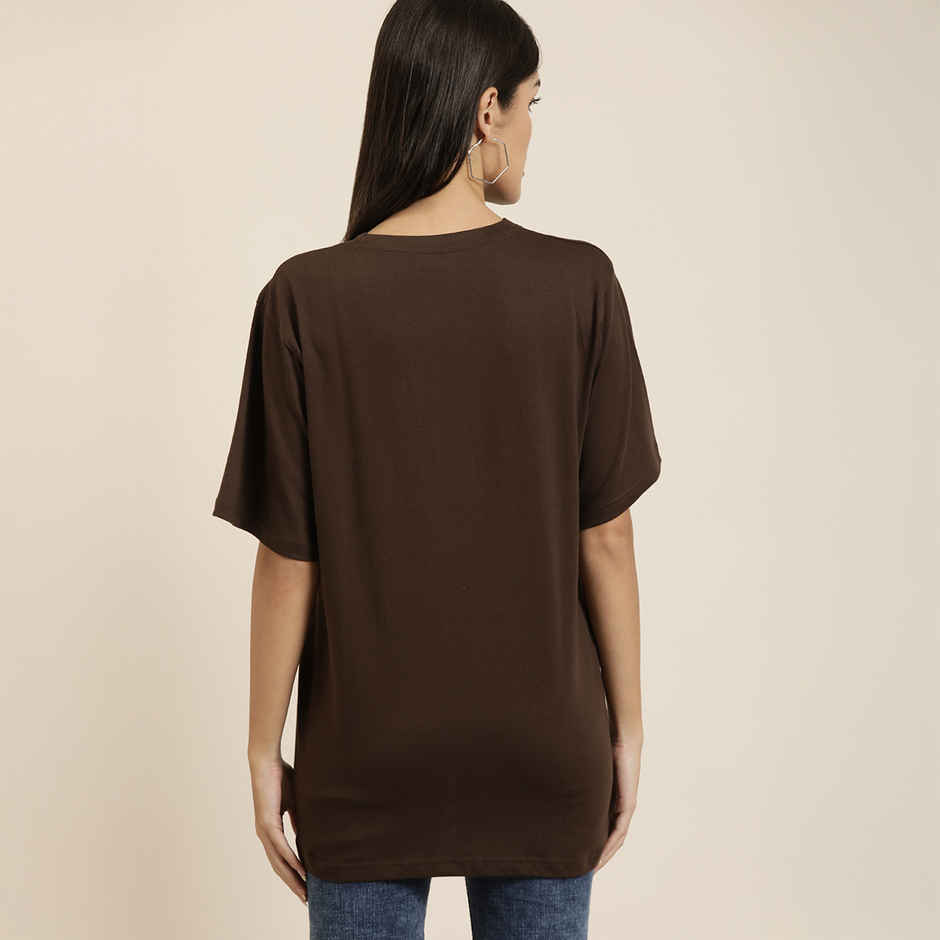 Dillinger Women's T-shirt | DLWOP001CHO | Chocolate Brown - XS
