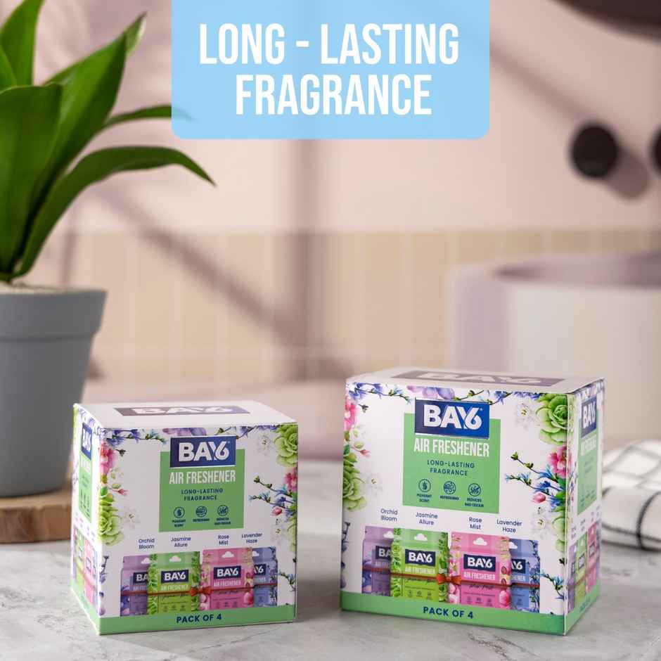 BAY6 Bathroom Air Freshener Blocks (Pack Of 4)- Orchid, Jasmine, Rose, Lavender - Long Lasting Fragrance