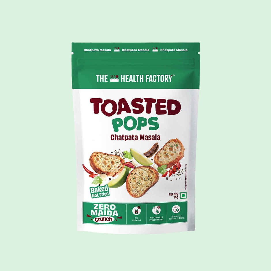 The Health Factory Toasted Pops Chatpata Masala | Zero Maida | Baked Snack