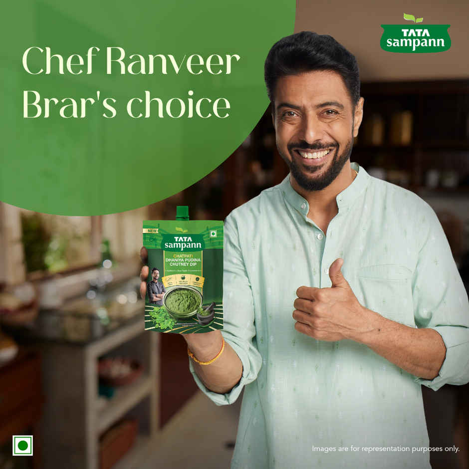 Tata Sampann Chatpati Dhaniya Pudina Chutney Dip | Made with Fresh Coriander and Mint | Hari Chutney