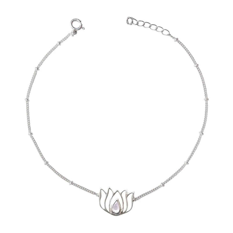 Unniyarcha Lotus 92.5 Sterling Silver Anklet