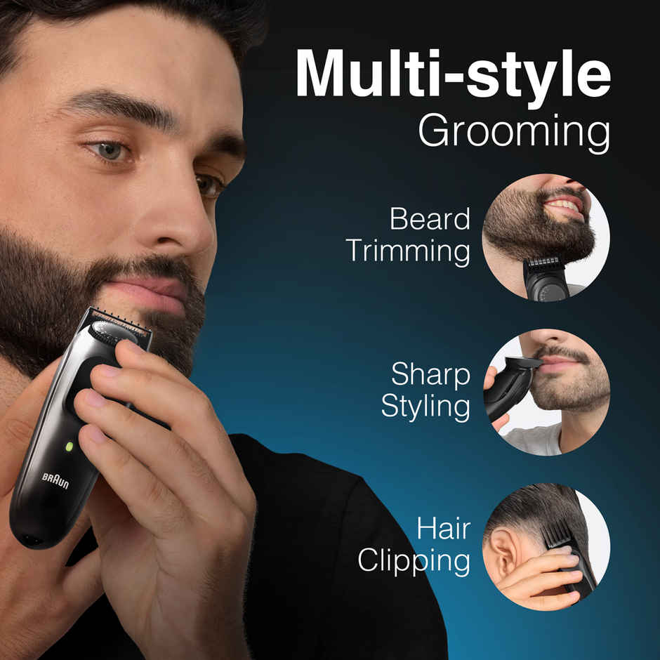 Braun Beard Trimmer 5 BT5410 For Men Style Edge Lifetime Sharp Blades - Space Grey