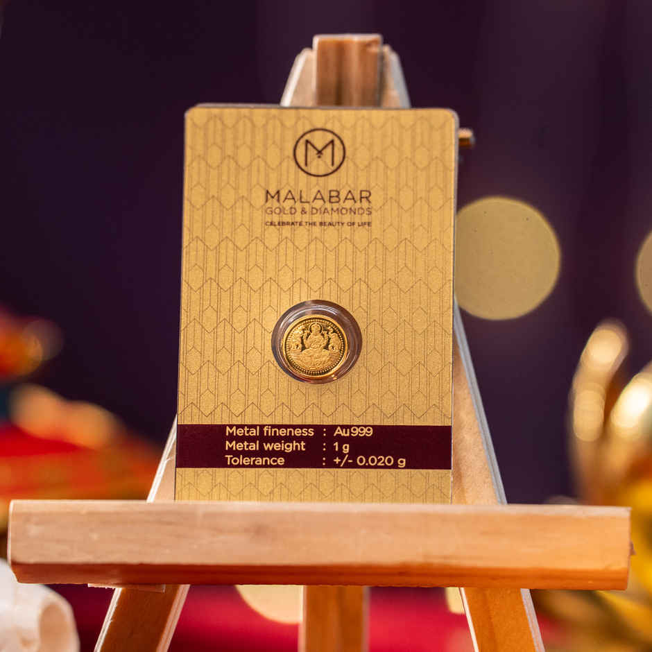 Malabar Gold & Diamonds 24K 999 Pure Gold Coin - Laxmi