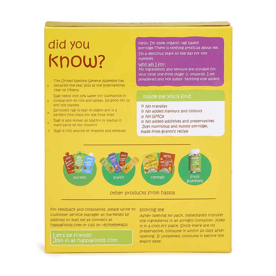 Happa Cereal Sprouted Ragi | Almonds | Dates Combo