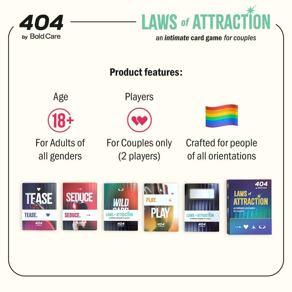 Bold Care Laws Of Attraction - An Intimate Card Game For Couples | 75 Cards