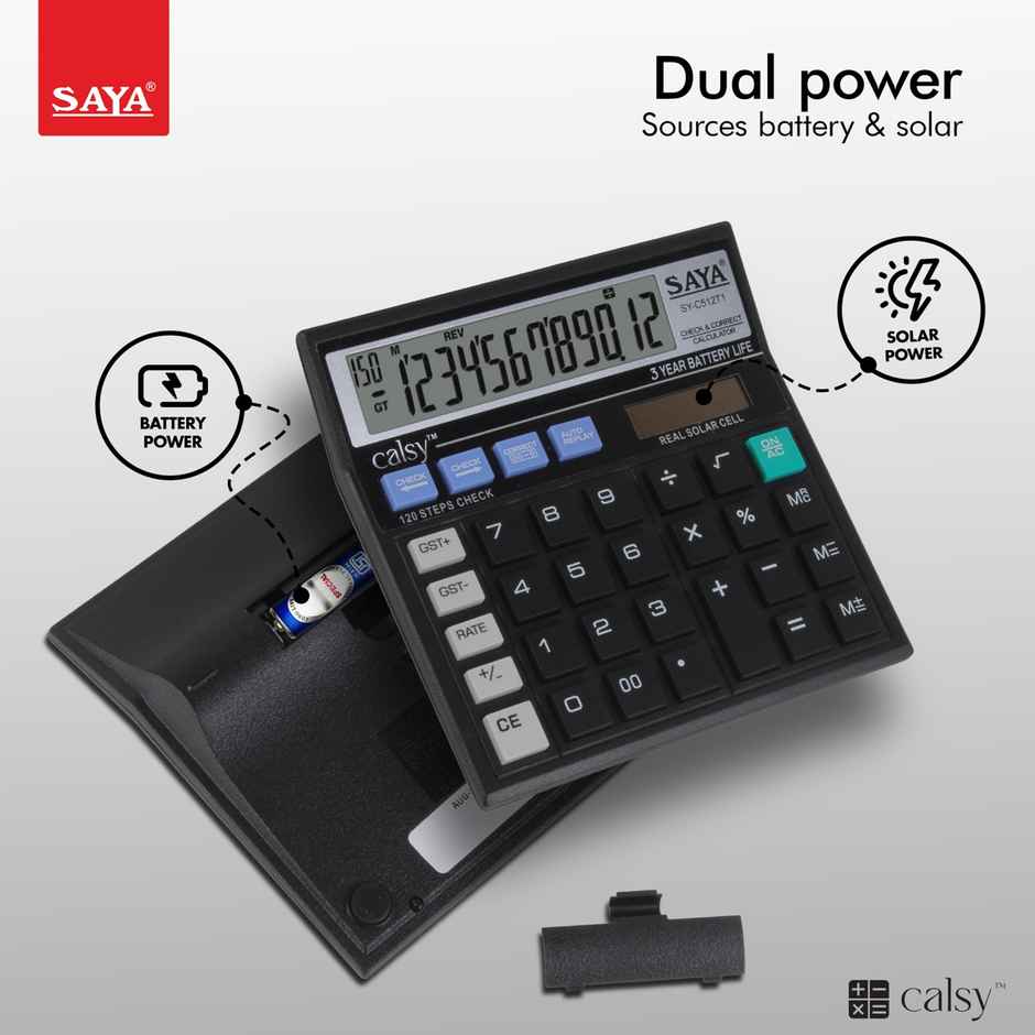 Saya Basic Check & Correct Desktop Calculator - SY-C512T1 , Accurate and Easy-to-Use