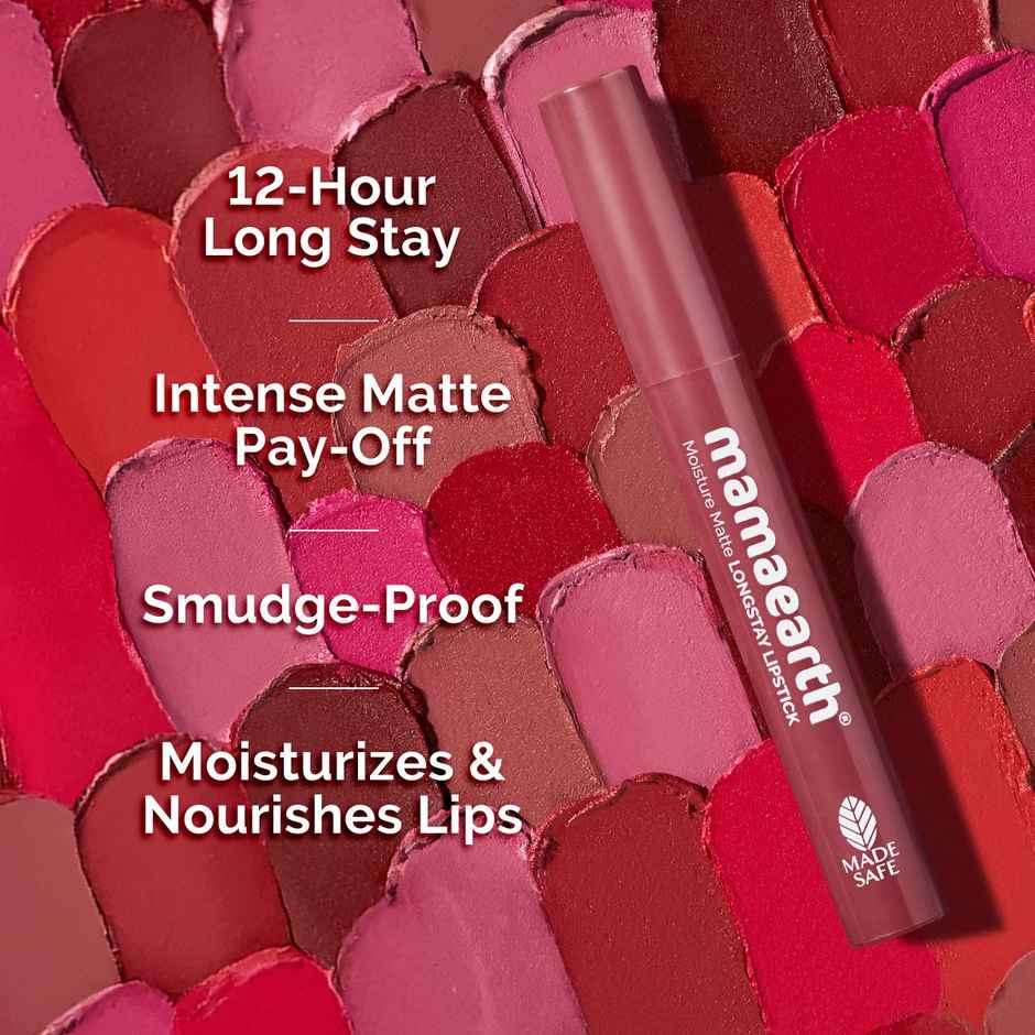 Mamaearth Moisture Matte Longstay Lipstick With Avocado Oil & Vitamin E - Plum Punch