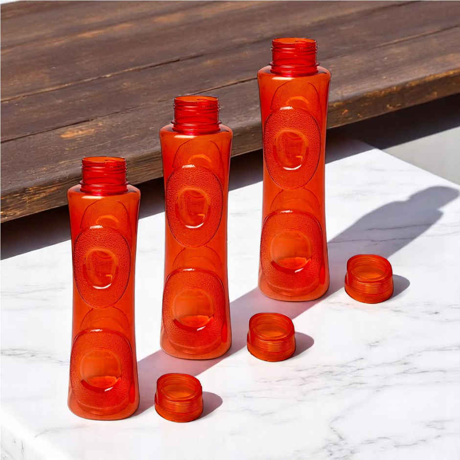 Topaz BPA-free Plastic Water Bottle | Set of 3 pcs, Each 1000 ml | Red