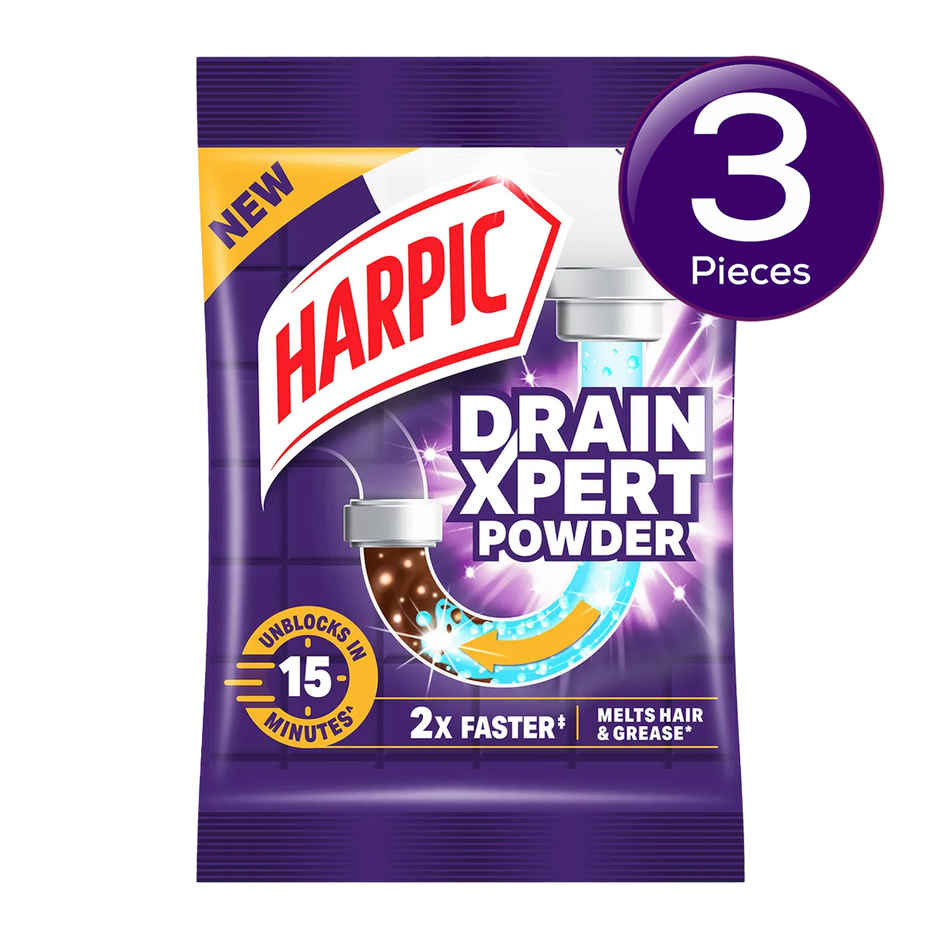 Harpic Drain Cleaner Powder | Sink & Pipe Cleaner For Drainage Block Combo