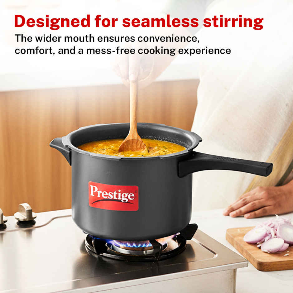 Prestige Popular Svachh HA Pressure Cooker 5L,Control Spillage,Highest Safety,Black,ISI Certified
