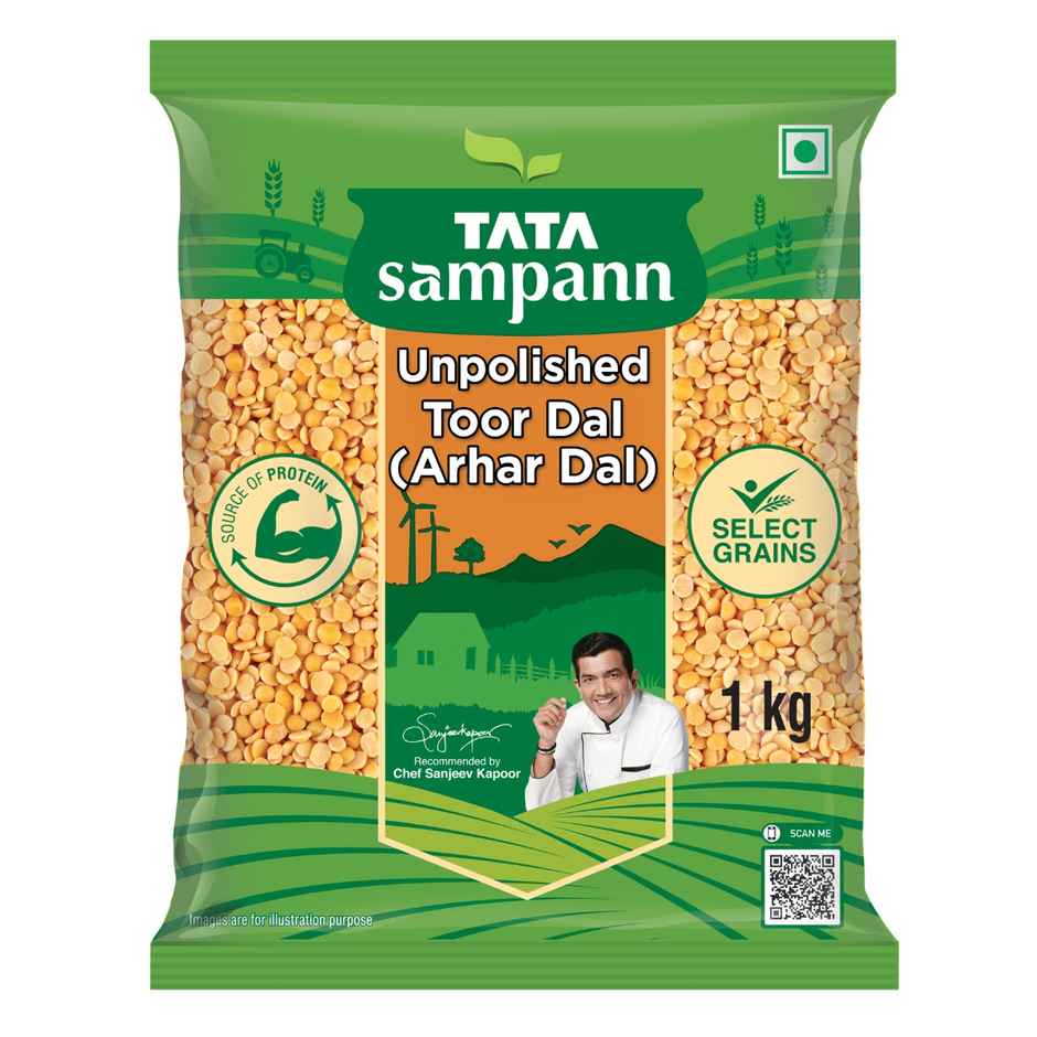 Tata Sampann Unpolished Moong Dal(500gms) & Tata Sampann Unpolished Toor Dal/Arhar Dal(1kg) Combo