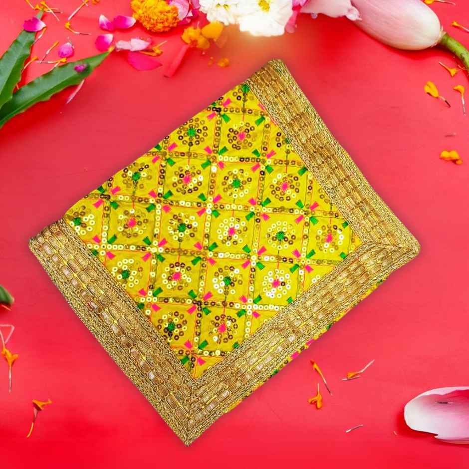 Mata Ki Chunri Floral | Yellow | 10 x 26 inch | Gullak