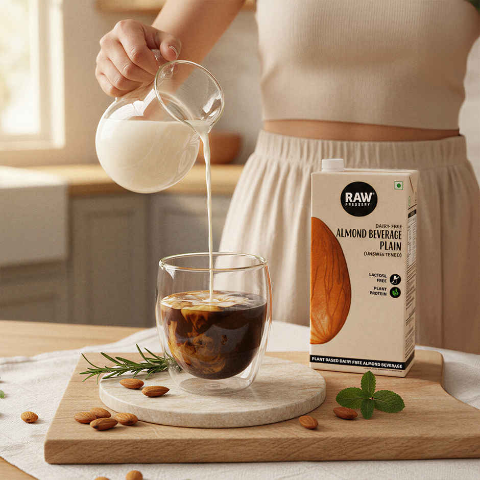RAW Pressary Almond Bevarage Plain (Unsweetened)  Lactose Free  Vegan Drink