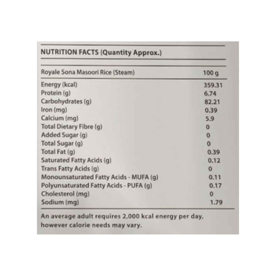 Popular Essentials Sona Masoori Steam Rice