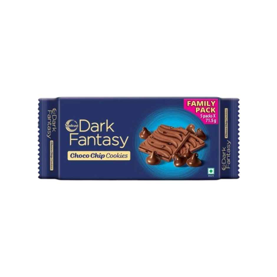 Sunfeast Dark Fantasy Choco Chip, Biscuit Made With Deliciously Rich Chocolate