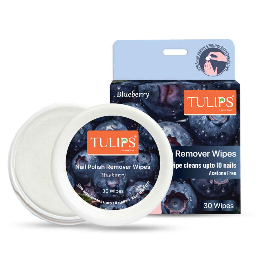 Tulips Blueberry Nail Polish Remover Wipes