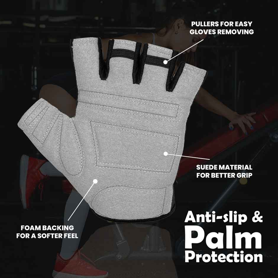 Mayor Shield Gym Gloves For Gym Workout, Weightlifting For Men And Women (Free Size, Black/Grey)