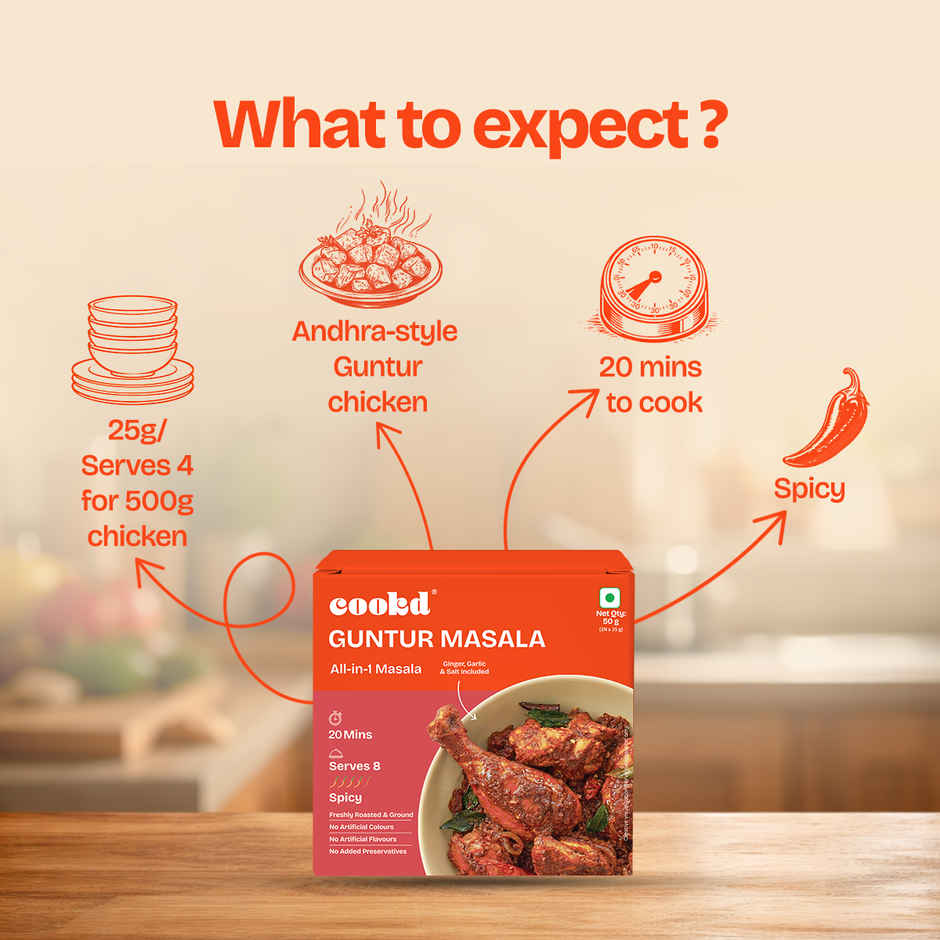 Cookd Guntur Chicken & Mutton Masala - Andhra Style Spicy Masala