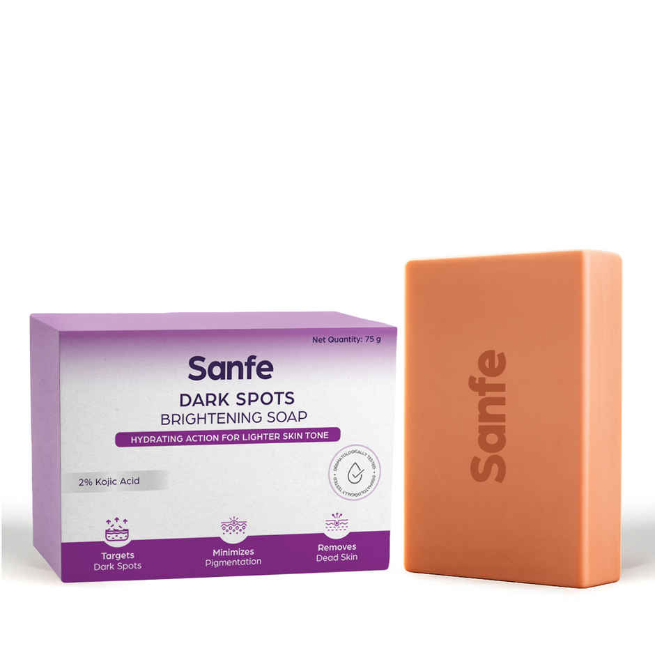 Sanfe Dark Spots Brightening 2% Kojic Acid Body Soap | Skin Whitening, Tan Removal Combo  