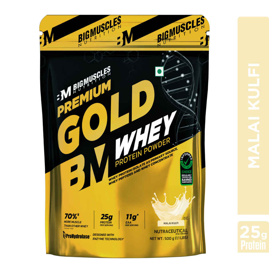 Big Muscles Nutrition Premium Gold Whey | Informed Choice Uk Certified | Isolate Whey Protein Blend