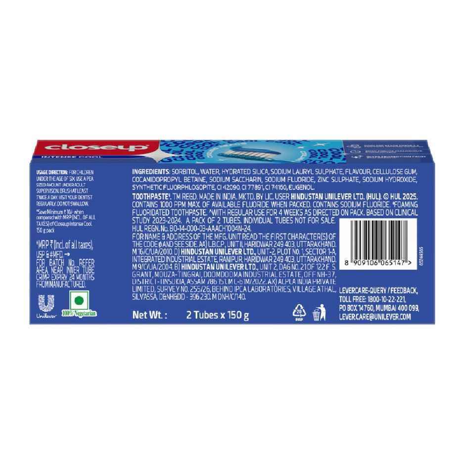 Closeup Intense Cool Gel Toothpaste for Long Lasting Fresh Breath