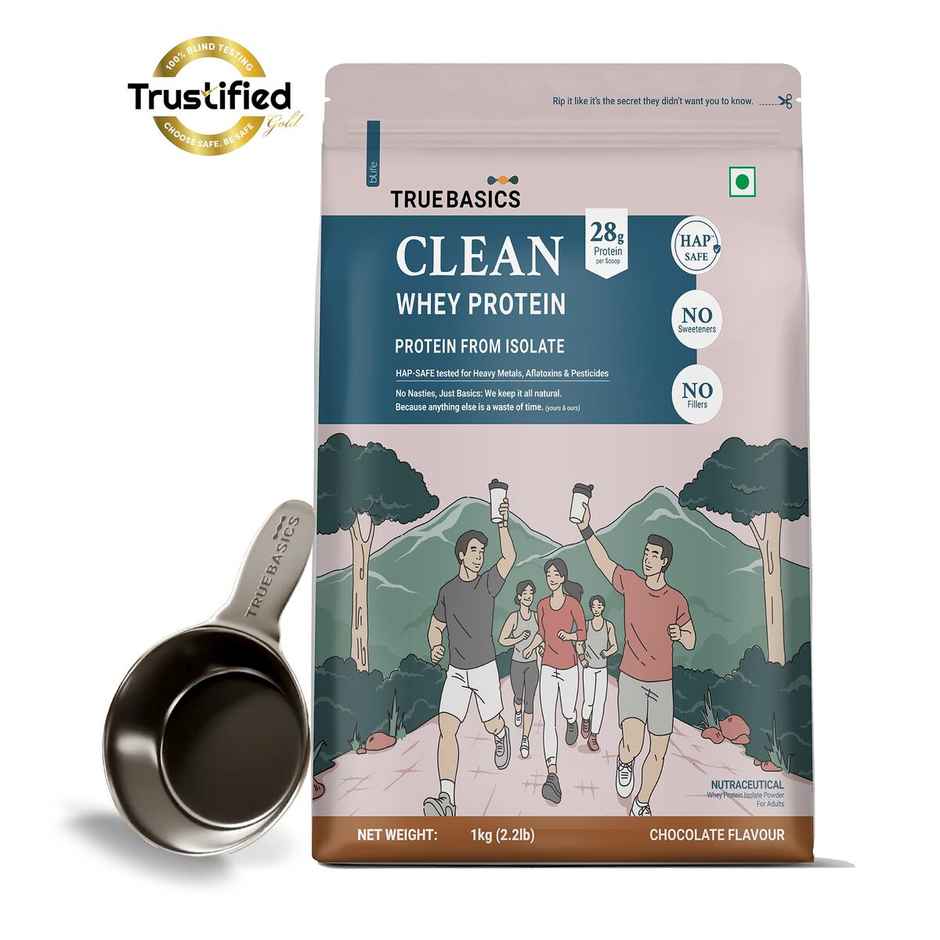 TrueBasics Clean Whey Pure Protein Isolate Powder (Chocolate)