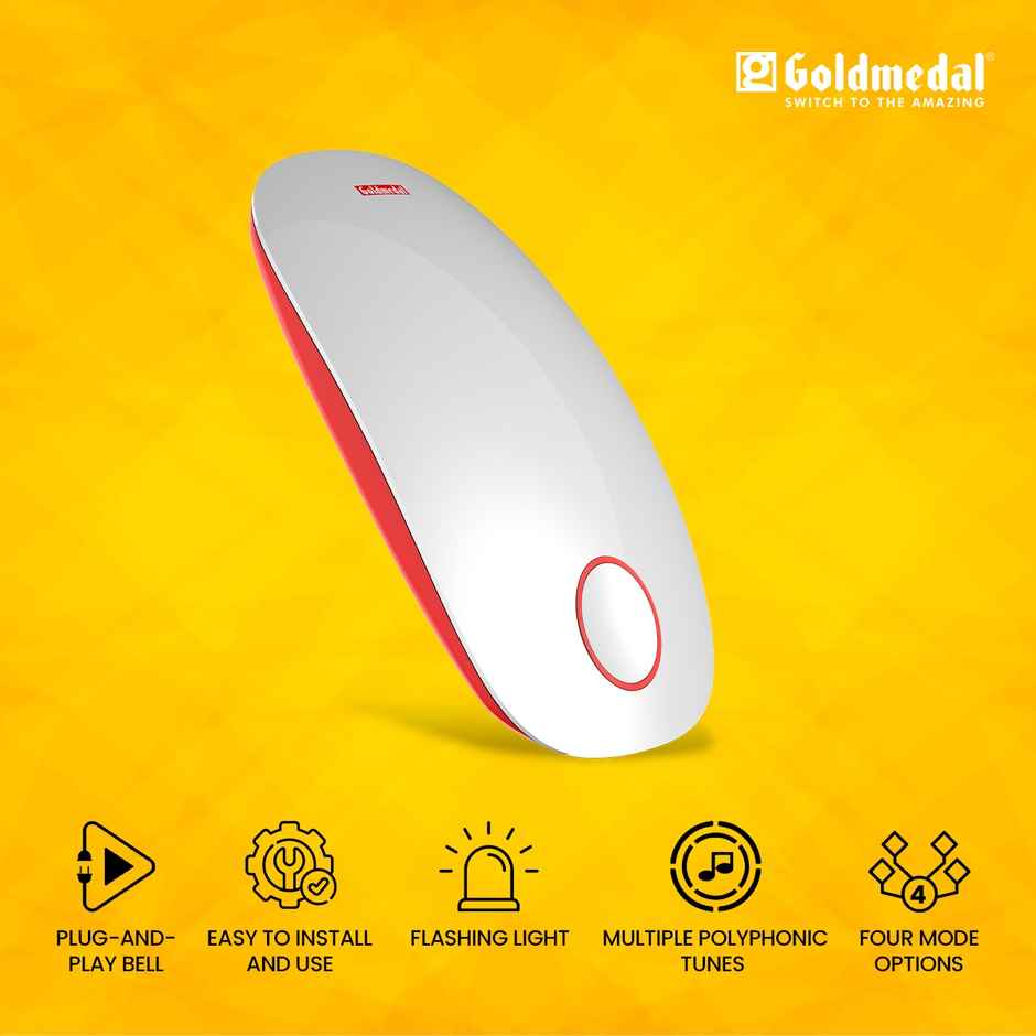 Gold Medal Salsa Polyphonic Door Bell | Calling Bell for Home | Door Bell for Office,School | Multitune Musical Wall Mounted Bell