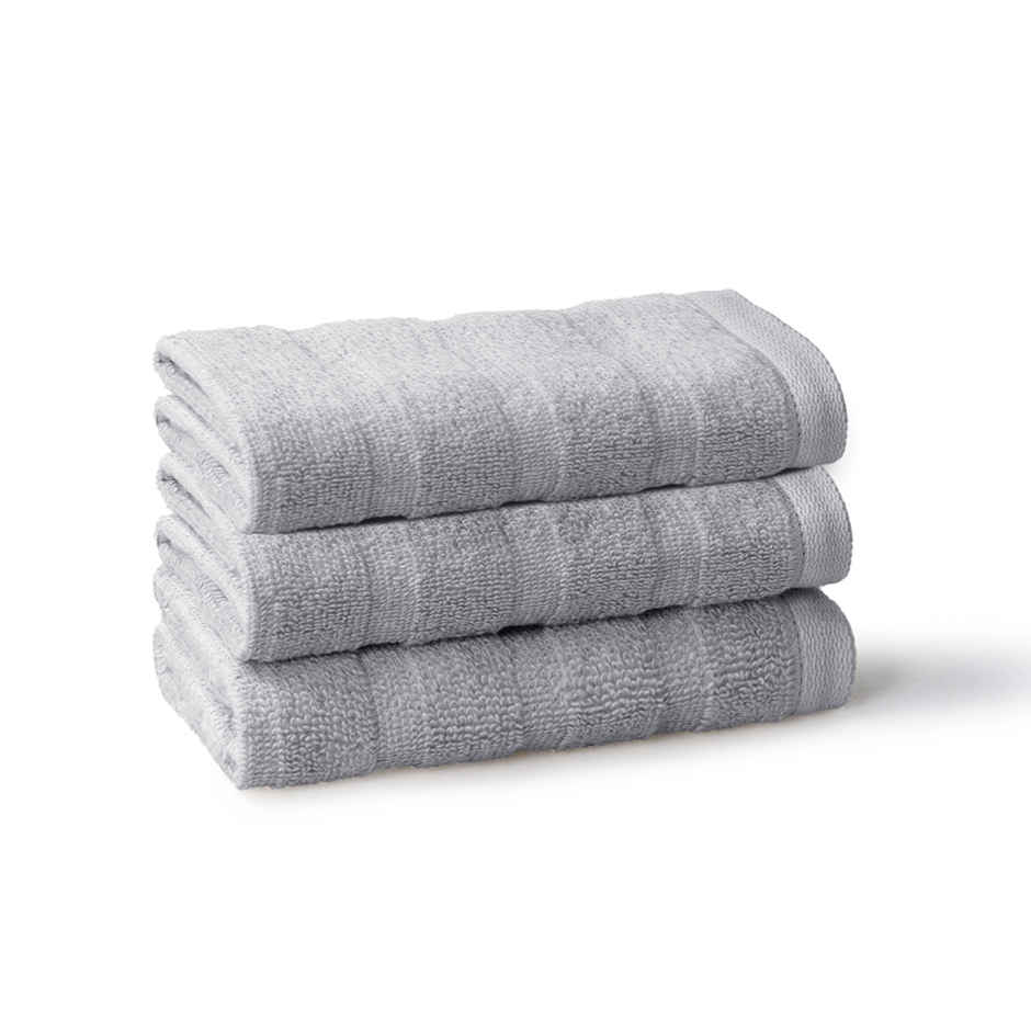 Mytrident Quick Dry Cotton Face Towel Set | 13 x 13 in | Charcoal Grey