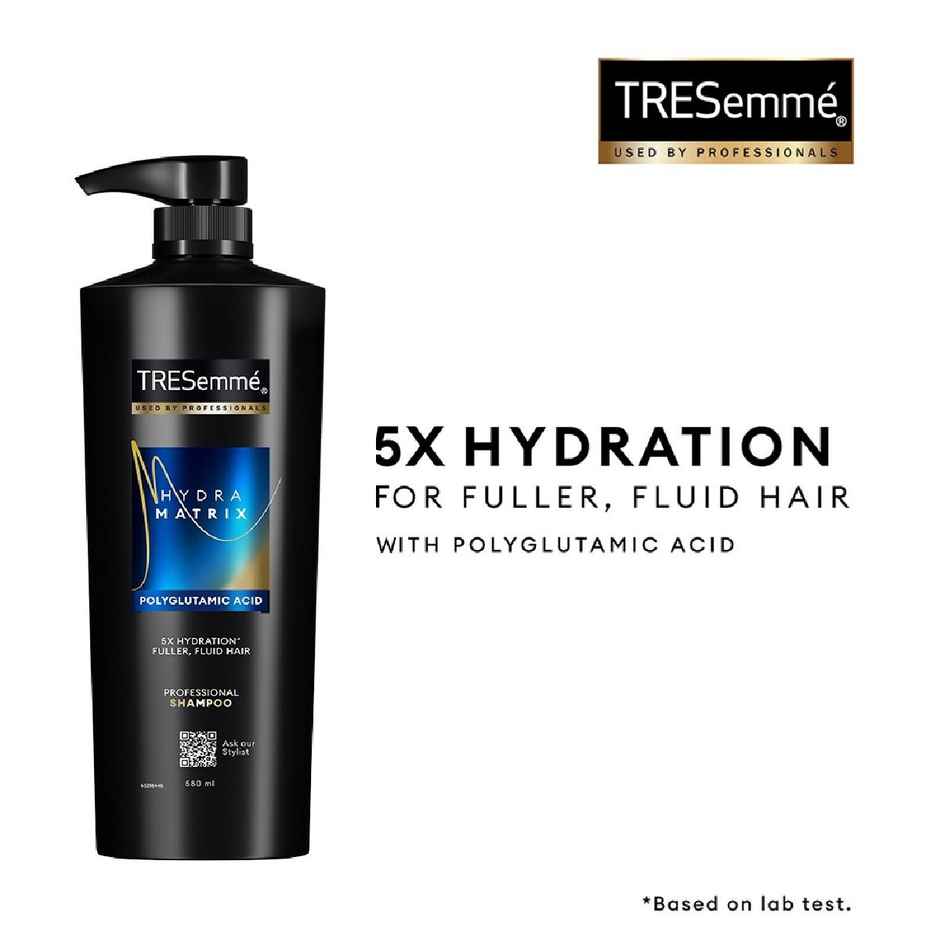 Tresemme Hydra Matrix Shampoo | Polyglutamic Acid for 100H of Hydrated, Fluid Hair | Paraben Free