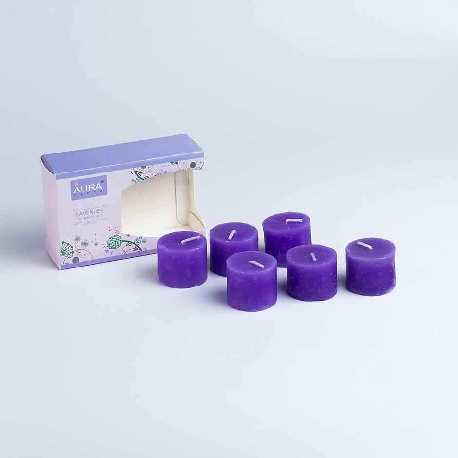 Votive Candles Gift Set | Lavender | Pack Of 6 | Auradecor