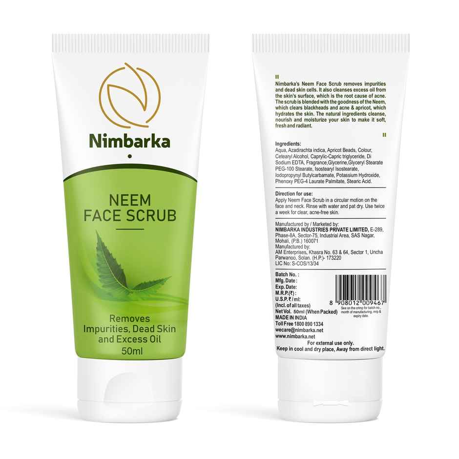 Nimbarka Neem Face Scrub Natural Exfoliating Scrub For Clear Radiant Skin