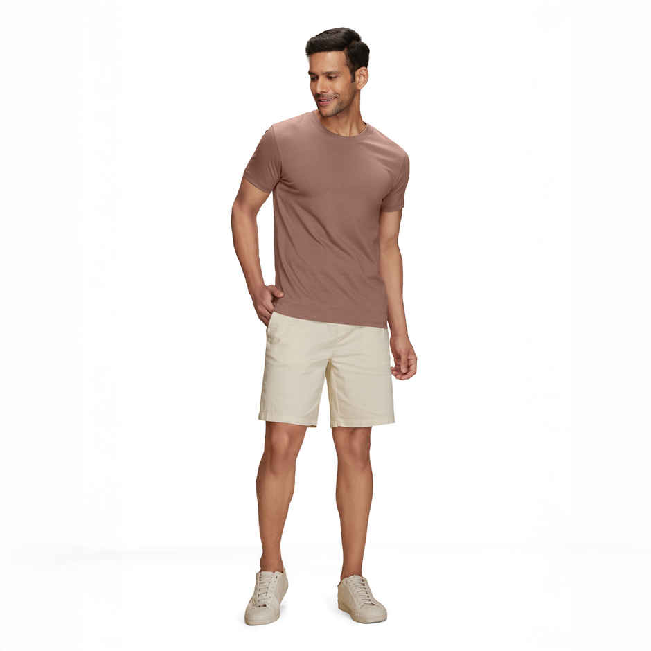 XYXX Pace Round Neck T-shirt - Brown Latte | Super Combed Cotton | S