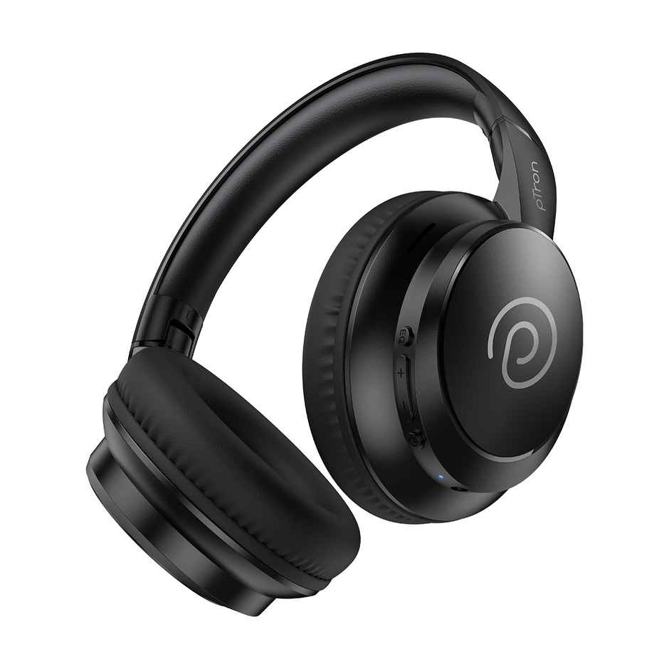 pTron Studio Evo Wireless Over-Ear Headphones With 70H Playtime | Deep Bass - Black
