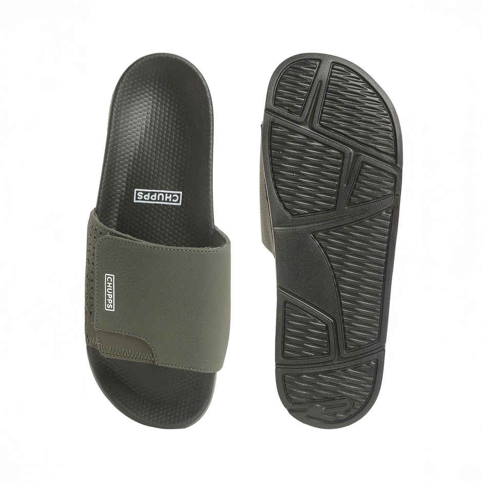 Chupps Solid Hues Black - Olive Men's | Casual Slider UK8