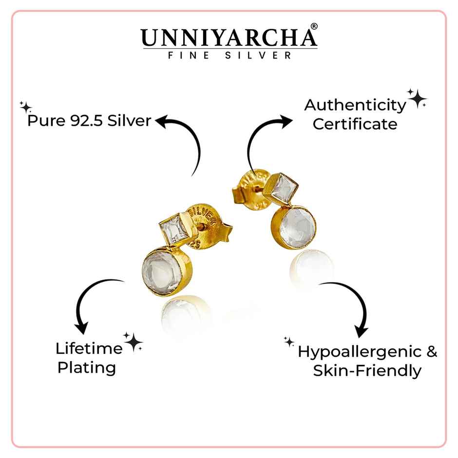 Unniyarcha 92.5 Silver White Stone Earrings