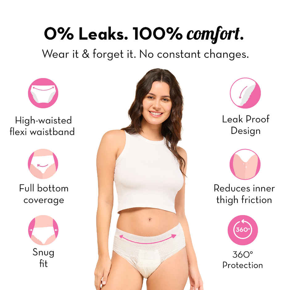 Plush Cramp Relief Heating Patch (2pc) & Plush Comfort High Waist Period Panty M/L (1pc) Combo