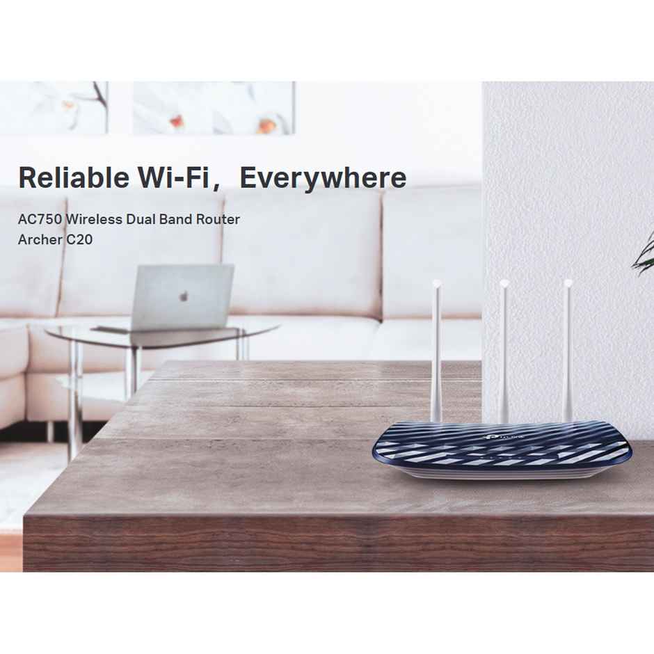 TP-Link Archer C20 AC750 Dual Band Wireless Cable Router,4 10/100 LAN + 10/100 WAN Ports, 3 Antennas