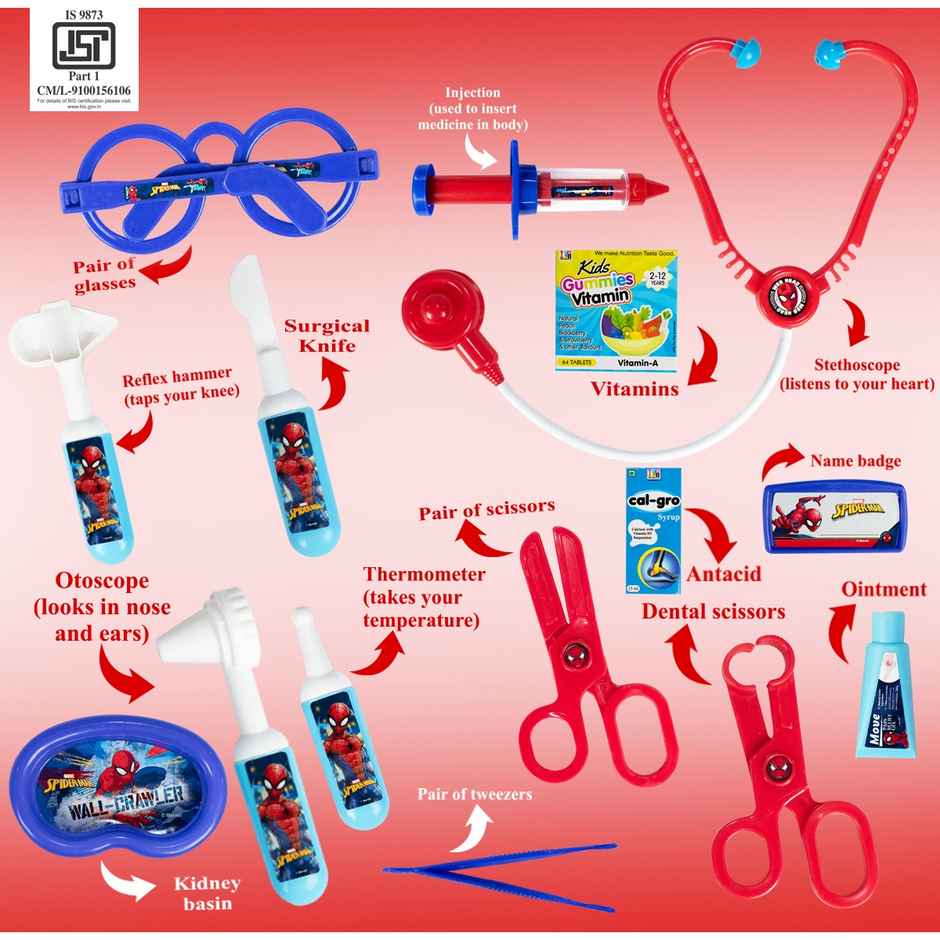 Itoys Little Doctor Set- Spiderman | 15 Pcs
